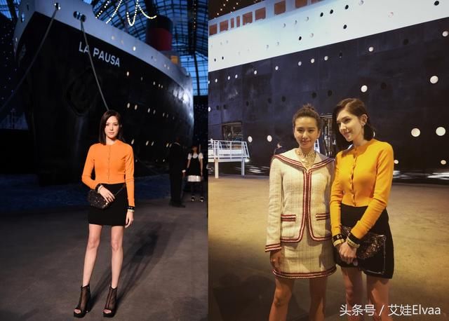 34岁许玮宁穿领口低到肚脐眼的上衣，下装还是露腿装，真的是太拼