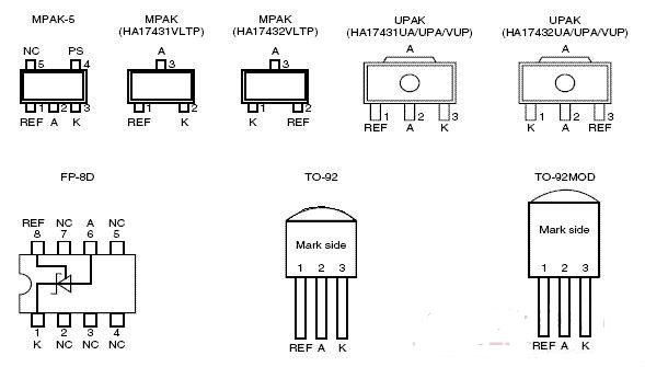电压基准集成电路tl431引脚图及功能介绍