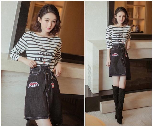 牛仔裙穿出时尚感的秘诀，原来全在上半身？选对以后轻松成焦点