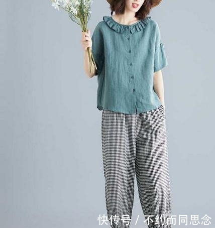  「女人」不吹，“八成”女人都喜欢棉麻衫+亚麻裤，只怪穿了棉麻衫太显嫩