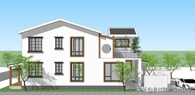 稻田旁的欧式双拼别墅，成为了美丽乡村的又一道靓丽风景线