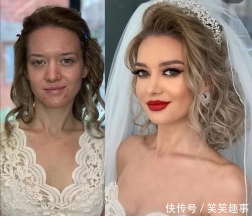 『气质』欧美新娘化妆前VS化妆后，简直是网红和明星的区别，太可怕了！