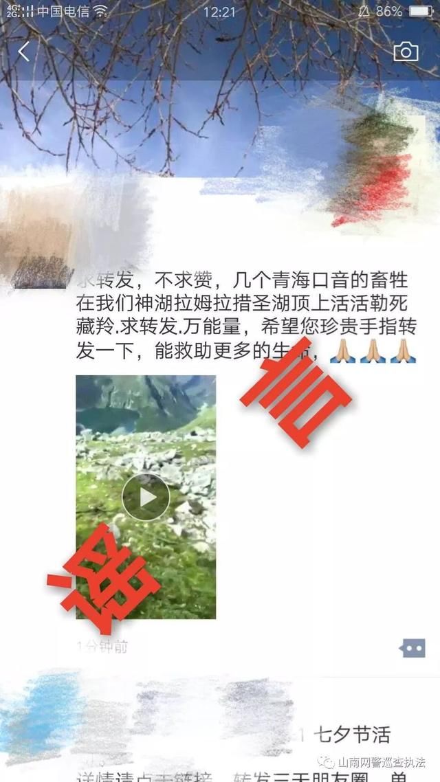 辟谣！网传“有人在拉姆拉措神湖勒死藏羚”系谣言，请勿再转发传