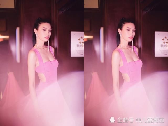 奚梦瑶穿薄纱裙现身，居然敢把裙子撩到大腿根，网友:显腿长呗!