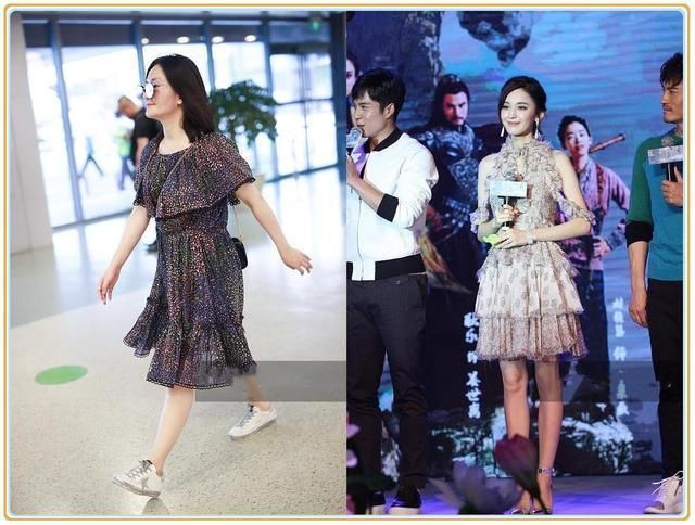 当谢娜和古力娜扎同穿碎花裙，才知道辣妈和少女的差距有多大!
