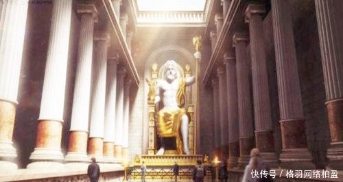 世界七大奇迹复原图空中花园美轮美奂,宙斯神像威严霸气