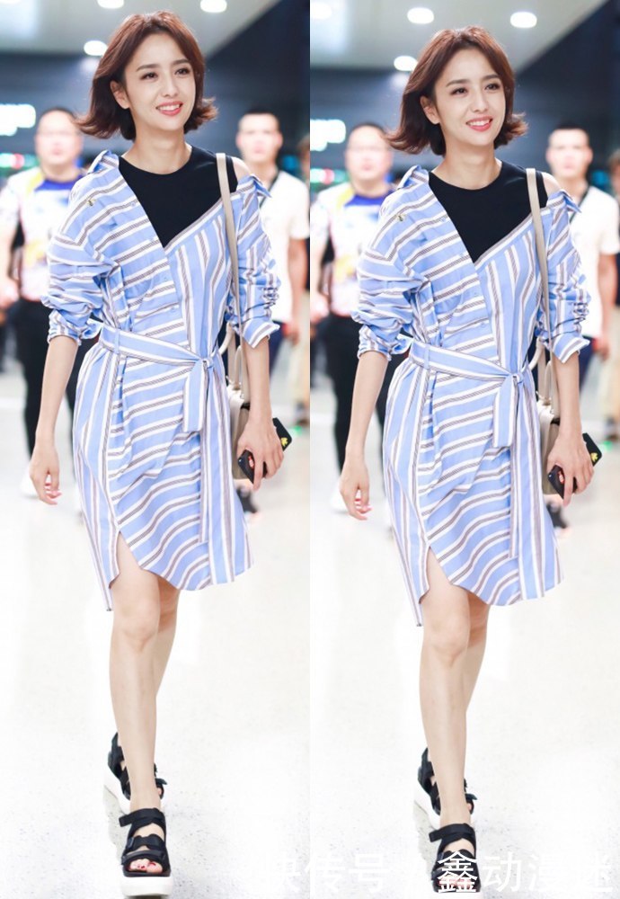 佟丽娅这短裤在家穿都嫌短,她还敢穿出门?网友:为显腿长也是拼