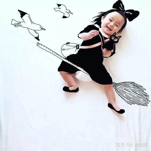  「作品」会画画的老爸把儿子画进了宫崎骏的作品，这才叫真正的“晒娃”！