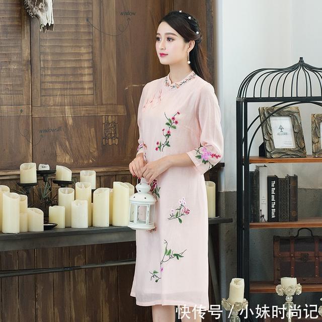 舒适■旗袍挑身材不好穿,旗袍连衣裙却是不挑人,遮盖缺点尽显女性美