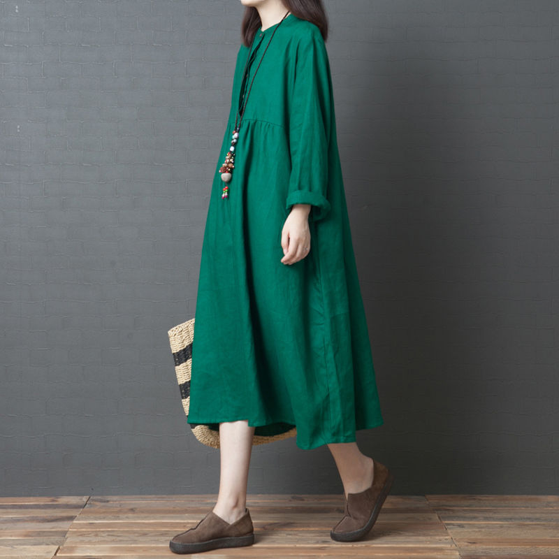 高高瘦瘦感觉是穿出来的，不信瞧瞧下图的亚麻裙，是不是很美