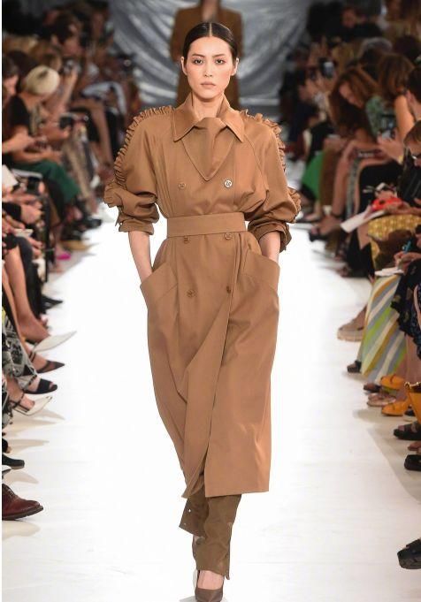 米兰时装周，大表姐刘雯这件驼色风衣气场太强大了，媲美欧美超模