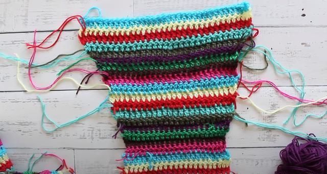  #融入#这样的钩针衫时尚又洋气，大胆融入自己喜欢的配色，彩虹衣教程