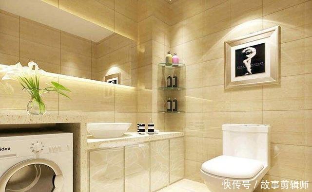 『洗漱台』卫生间小就把洗衣机放在这,方便还省空间