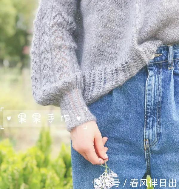 『图解』百搭的大泡泡袖套头毛衣,DIY手工棒针编织,附图解教程