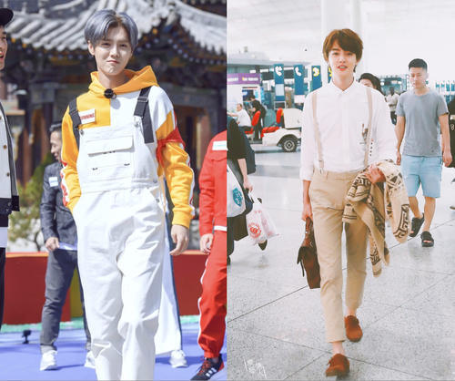 本以为鹿晗穿背带裤够迷人了，没想到官鸿的出现才见识什么叫帅气