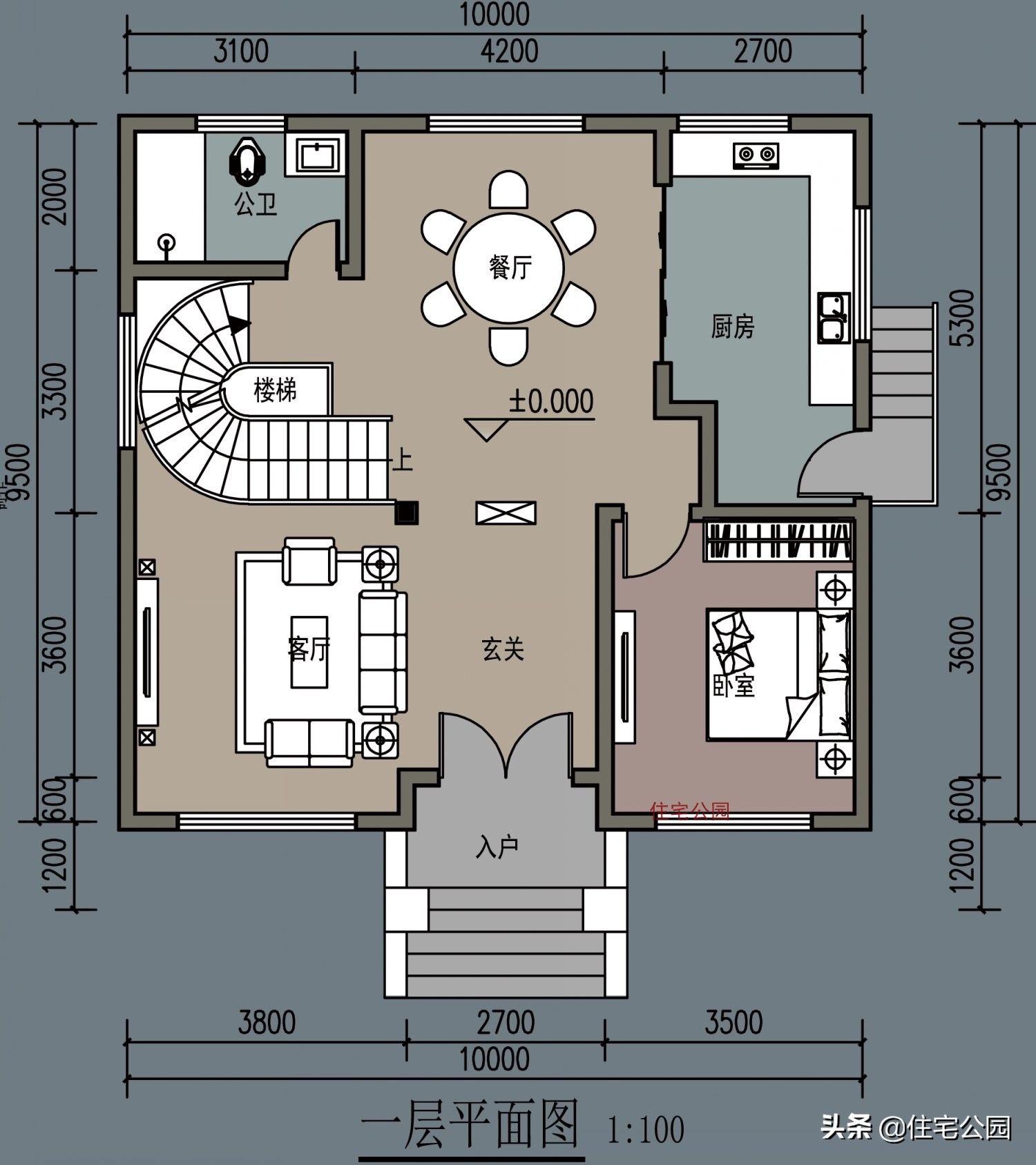 农村盖房若是没有院子，那还住什么人，10X9米大气3层别墅分享
