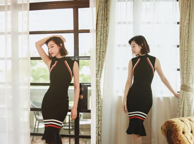 温雅穿吊带蕾丝欲秀身姿，坐下时尴尬了，网友：勒出一圈赘肉！