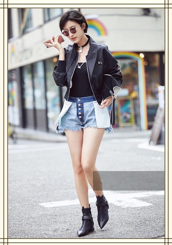 没张俪的筷子腿真别把短裤反着穿,像袁姗姗穿出大象腿就尴尬了