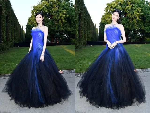 何穗穿抹胸裙现身，裙子太透里面都看到了，网友:超模就是敢穿!