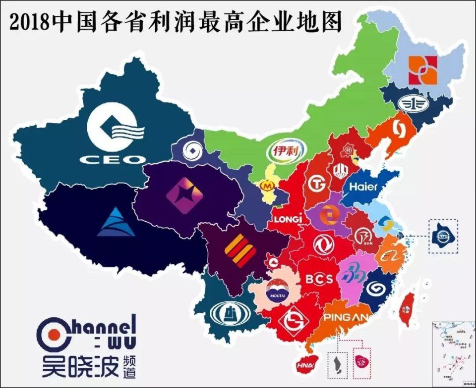 中国各省最赚钱企业地图:半数是银行，山东最赚钱的来自青岛!