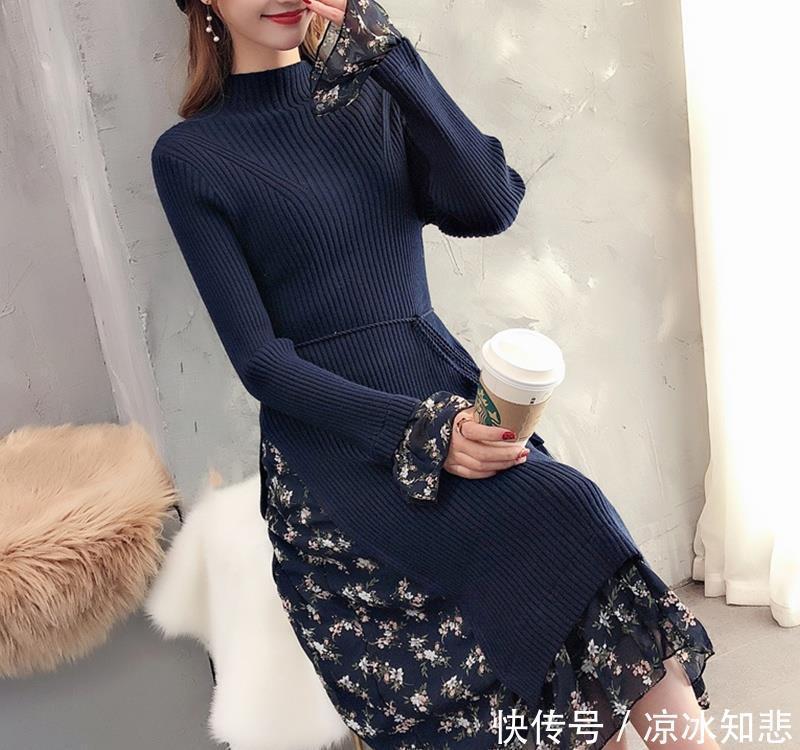  『衣裙』逛街这样穿：毛衣裙 羽绒服！洋气保暖不显臃肿，迷倒一片