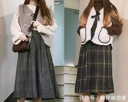  #气质#充满淑女气质的初春穿搭，温柔针织衫＋半裙，一起甜美的过春天吧