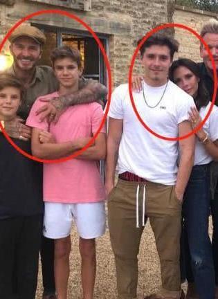 贝克汉姆与地狱厨神乡下度假，两家人拍大合照，小七小红裙瞩目