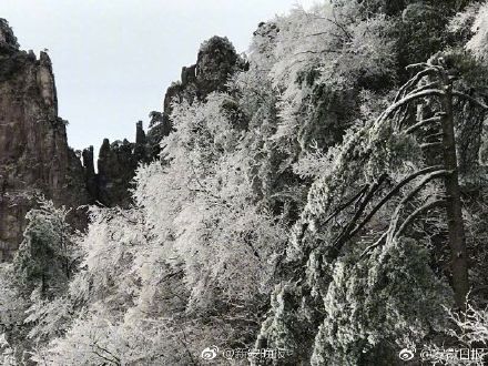 黄山景区现大面积雾凇云海奇观 将游客带入如诗如画幻境中
