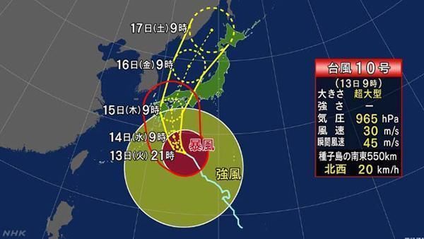 10号台风正面袭击日本，降雨量达1000毫米，超台州和潍坊的总和