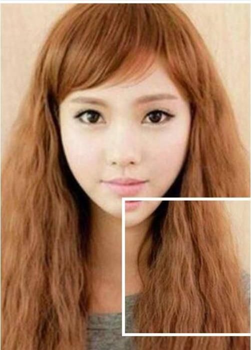 「女生」长头发带头帘的烫发,女生卷烫头发,美味十足不显老气