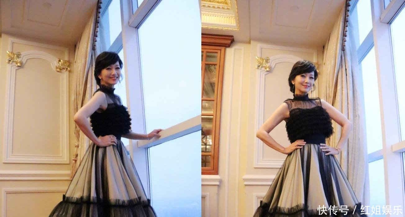 赵雅芝穿黑纱蓬松裙, 不仅没有扮嫩嫌疑, 看起来还特有少女样!