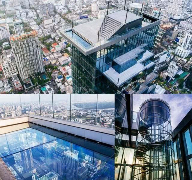 泰国第一高楼，打了马赛克的身体，夜晚景象霸气外露