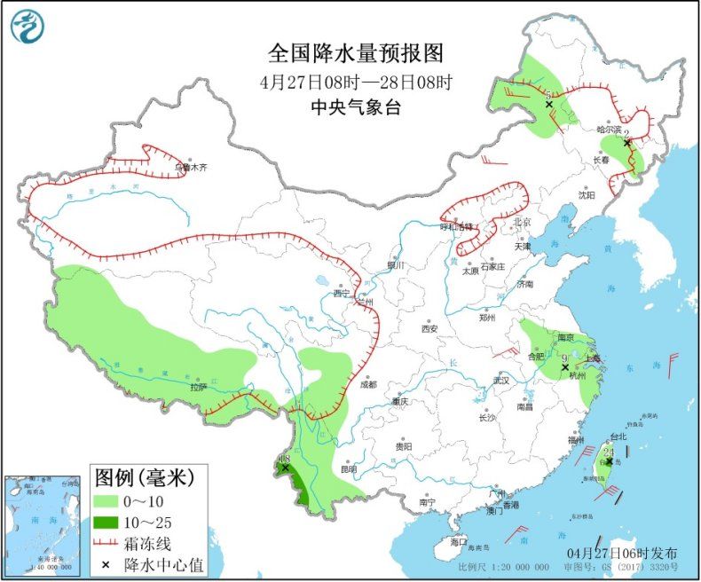 中南部@云南多阴雨天气 西藏中南部等地局地有小雪或雨夹雪