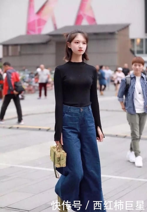 『美女』美女黑色调的搭配气质优雅大方,清爽自然的感觉美美哒