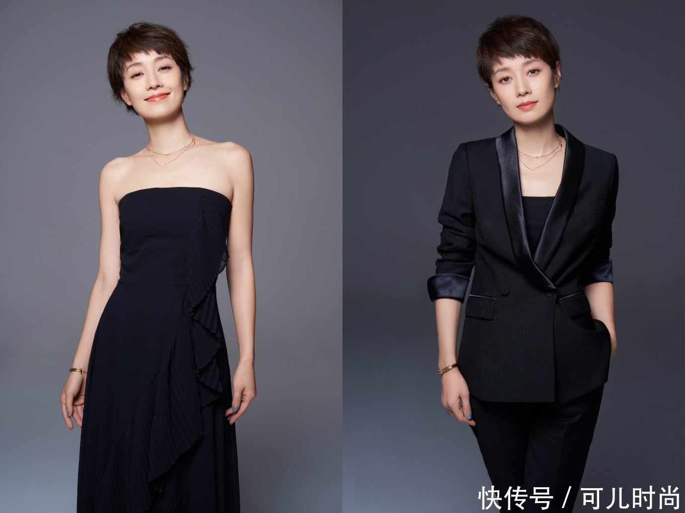 马伊琍不过是梳了个三七分刘海，就显胖了10斤，网友：被发型毁了