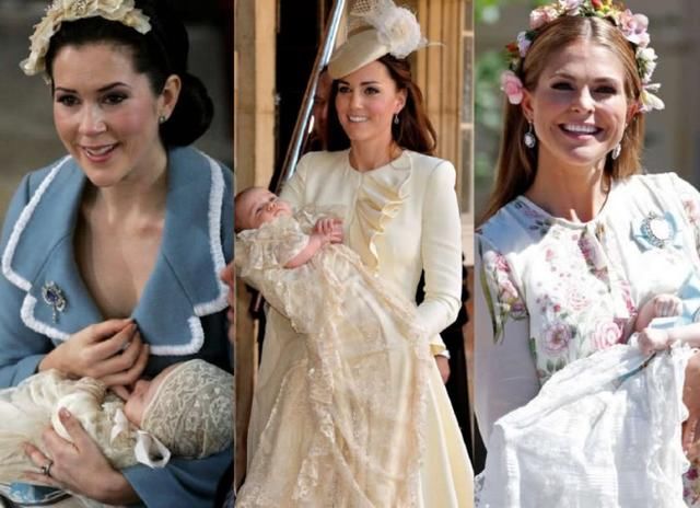 各国王妃抱娃接受洗礼，凯特王妃优雅迷人，索菲亚王妃气质撩人！