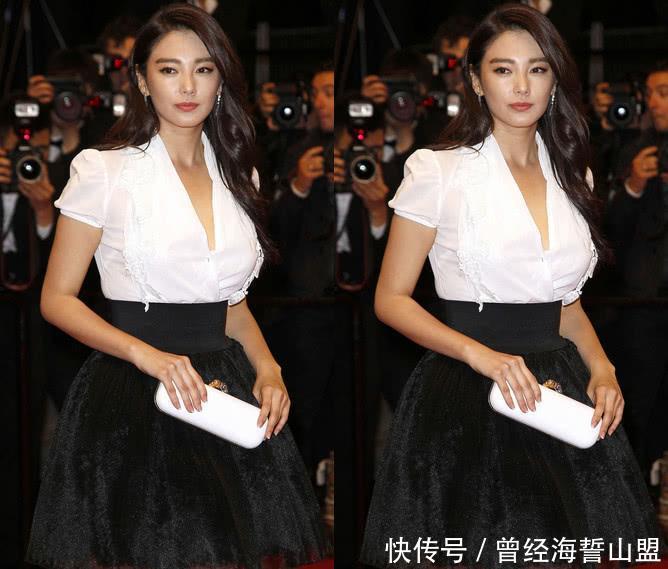 白衬衫黑短裙, 张雨绮穿出“水桶腰”! 网友: 丢人丢到国外了!
