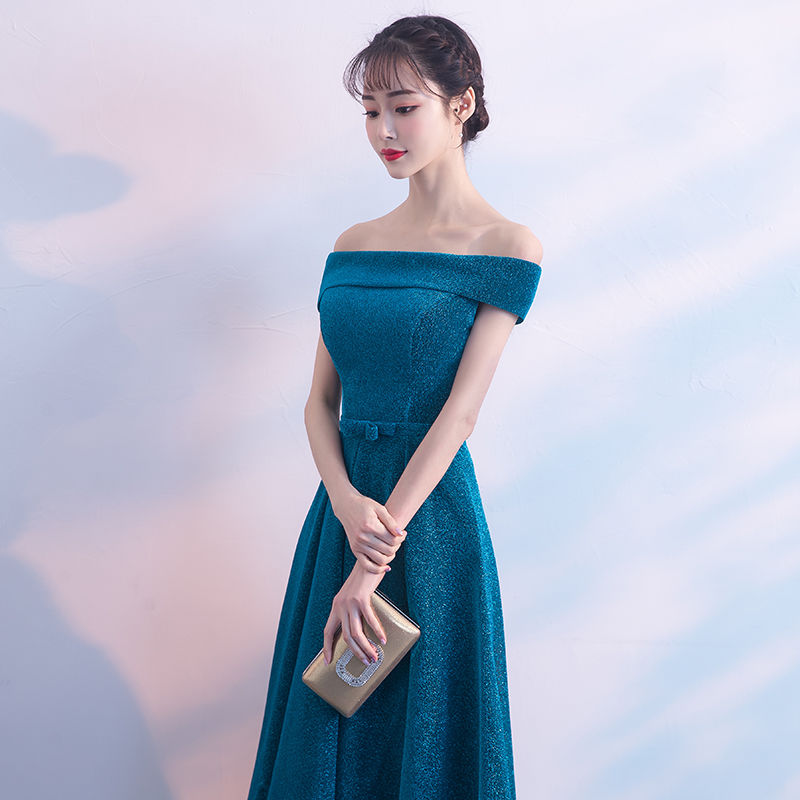 一字肩敬酒服新娘夏季2018结婚新款宴会短款红色晚礼服裙女进酒服