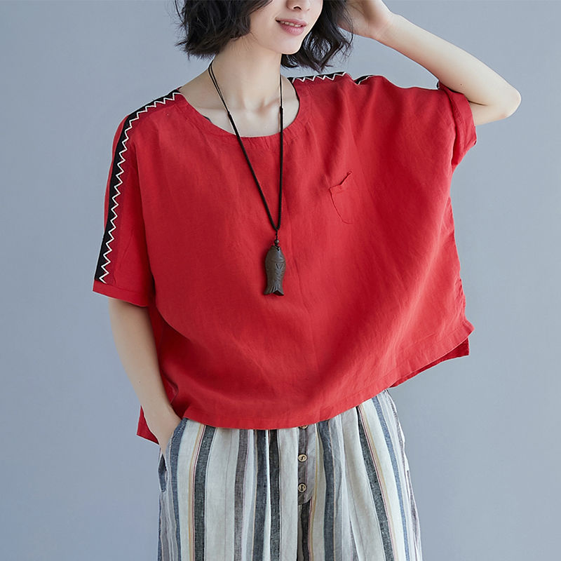 有一种清凉叫:“天然棉麻衫”配萝卜裤穿很舒适，美的独一无二