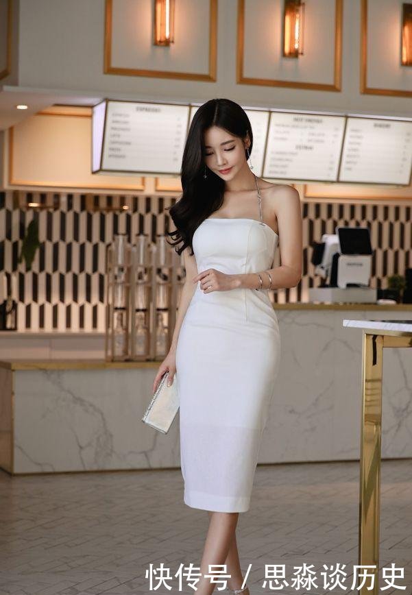 美女|靓丽的白色紧身裙美女,打造完美的曼妙优雅身段!