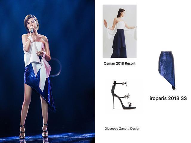 郁可唯抹胸短裙造型惊艳众人，没想到都34岁了，看这腿一点也不像