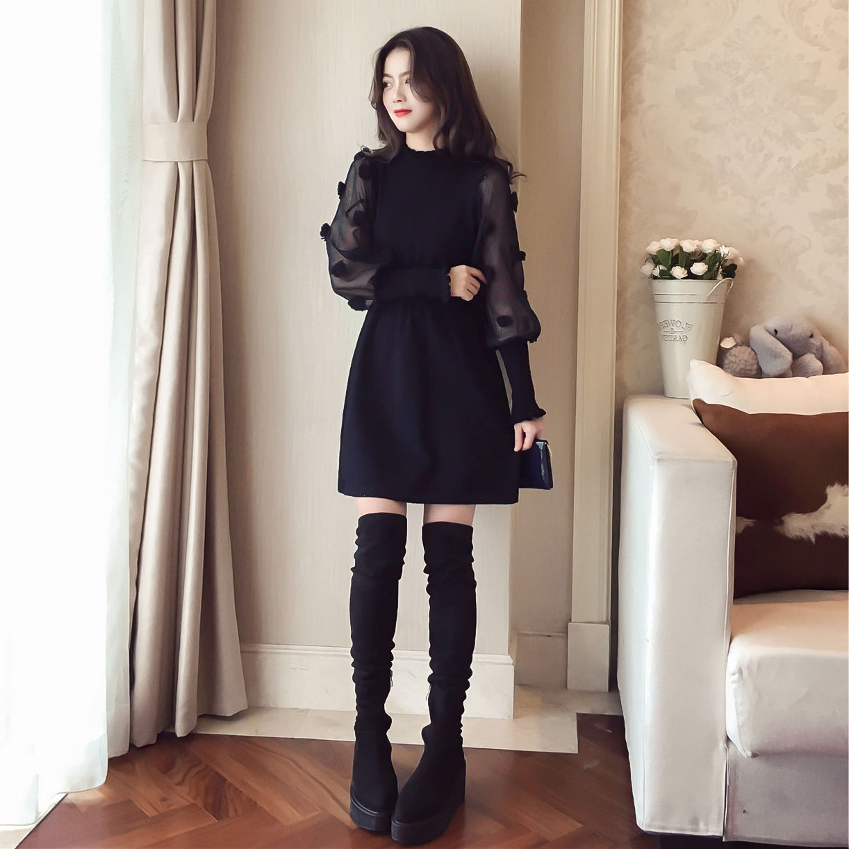 老婆腿粗肚还大，但秋后穿这种瘦瘦裙，都夸美谁也不信她183斤