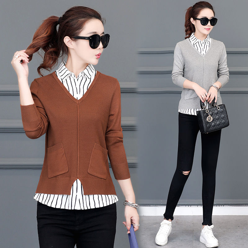 毛衣要哭了,现在流行“假两件”衫,保暖又有搭配感,洋气女人味