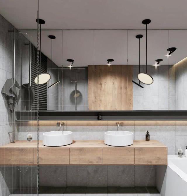  大气@双台盆的洗手台，可真显大气呀，让人羡慕得不要不要的