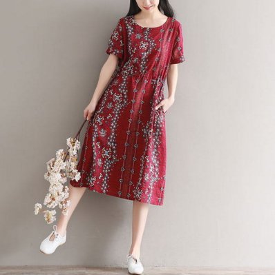 文艺复古风的棉麻女装，穿起来特别藏肉显瘦，胖女人都喜欢的