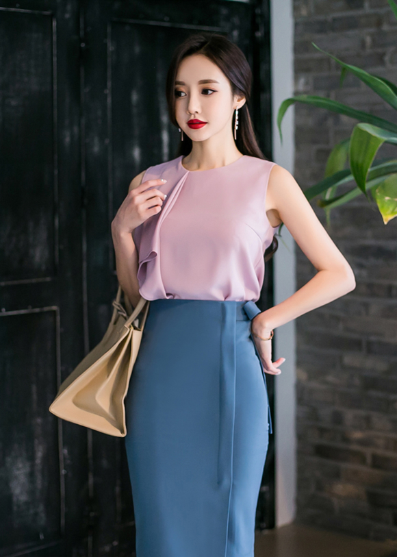 女神孙允珠，紫菱草浪漫纱纺飘带王妃衣裙