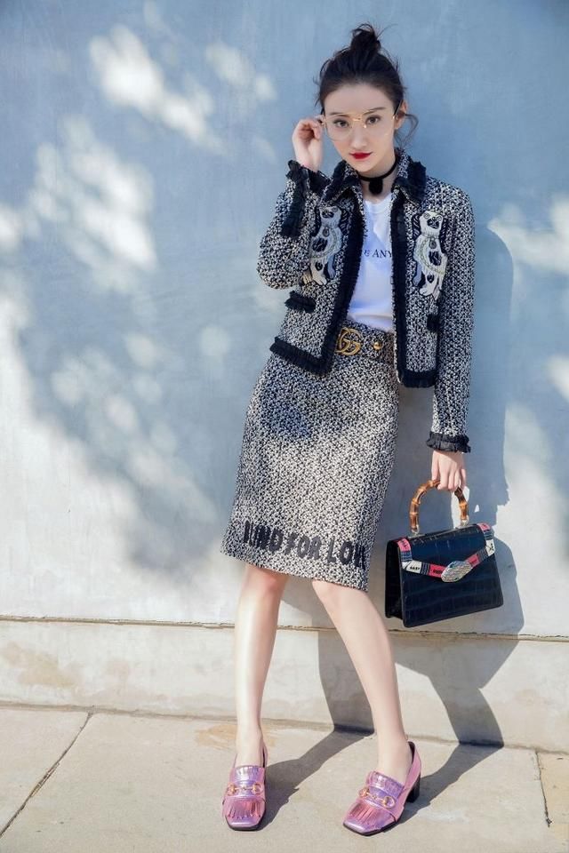 167景甜撞衫172古力娜扎，身高相差5cm，画面竟如此尴尬!