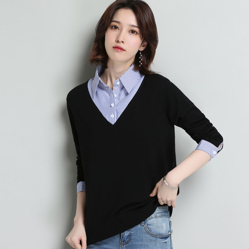 毛衣要哭了,现在流行“假两件”衫,保暖又有搭配感,洋气女人味