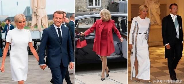 65岁法国第一夫人红衣好惊艳，撞衫68岁马克龙妈妈，气质不相上下