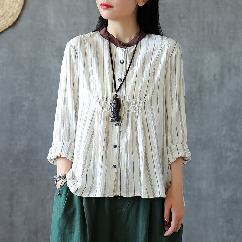 9月，穿毛衣羊绒还太早，试试这样棉麻女装，清爽舒适又时髦洋气